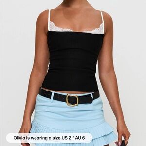 Princess polly Renaissance Corset Lace Top Black / White